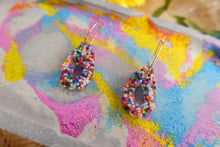 Load image into Gallery viewer, Arch sprinkle rainbow resin earrings