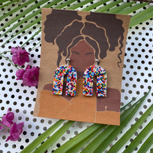Load image into Gallery viewer, Arch sprinkle rainbow resin earrings