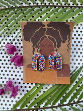 Load image into Gallery viewer, Arch sprinkle rainbow resin earrings