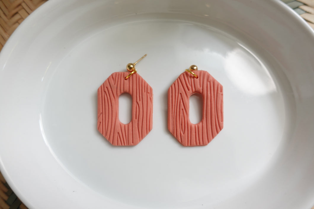 Peach tree bark wood dangle