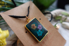 Load image into Gallery viewer, Handmade Dark Blue Flower pendant necklace
