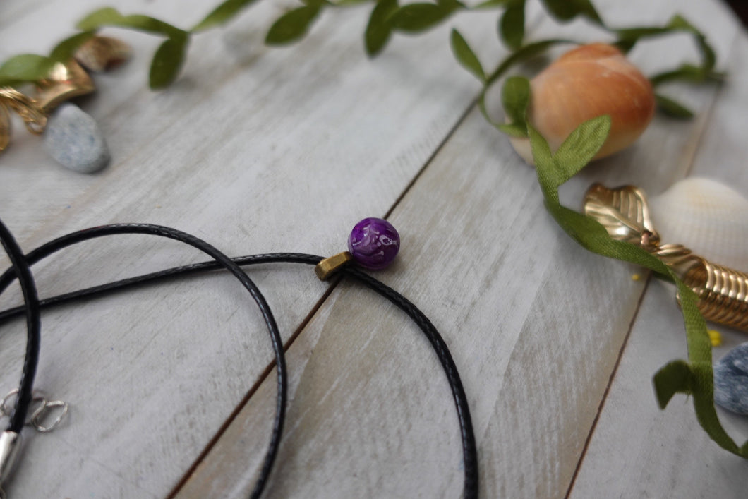 Handmade Purple and white Resin Gem