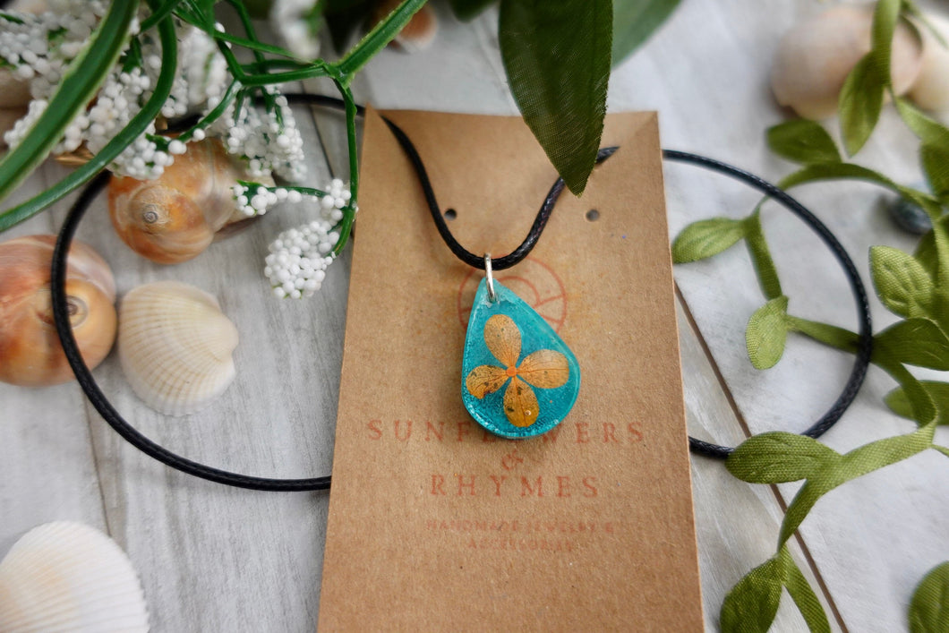 Orange and Blue Pendant Necklace