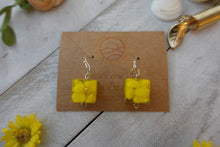 Load image into Gallery viewer, Yellow Rock Cube Earrings
