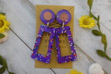 Load image into Gallery viewer, Purple Sprinkle Dangle Earrings
