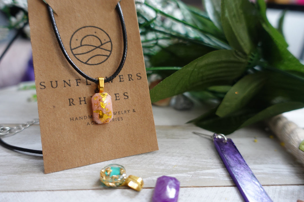 Small Pink and Gold Necklace