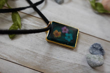 Load image into Gallery viewer, Handmade Dark Blue Flower pendant necklace
