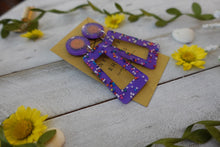 Load image into Gallery viewer, Purple Sprinkle Dangle Earrings
