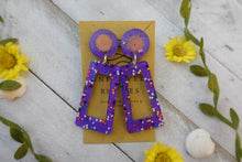 Load image into Gallery viewer, Purple Sprinkle Dangle Earrings
