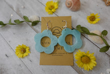 Load image into Gallery viewer, Teal Flower Earrings
