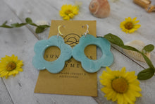 Load image into Gallery viewer, Teal Flower Earrings
