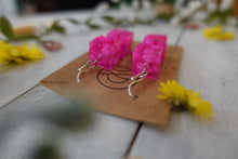 Load image into Gallery viewer, Pink Double Cube Dangle Earrings
