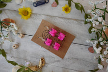 Load image into Gallery viewer, Pink Double Cube Dangle Earrings
