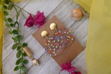 Load image into Gallery viewer, Rainbow Dot Fan Earrings

