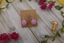 Load image into Gallery viewer, Pink Round Small Ball Dangle Earrings
