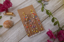 Load image into Gallery viewer, Rainbow Dot Dangle earrings

