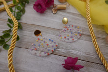 Load image into Gallery viewer, Rainbow Dot Fan Earrings
