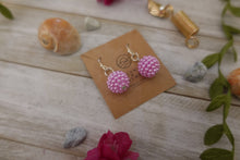 Load image into Gallery viewer, Pink Round Small Ball Dangle Earrings
