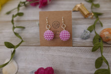 Load image into Gallery viewer, Pink Round Small Ball Dangle Earrings
