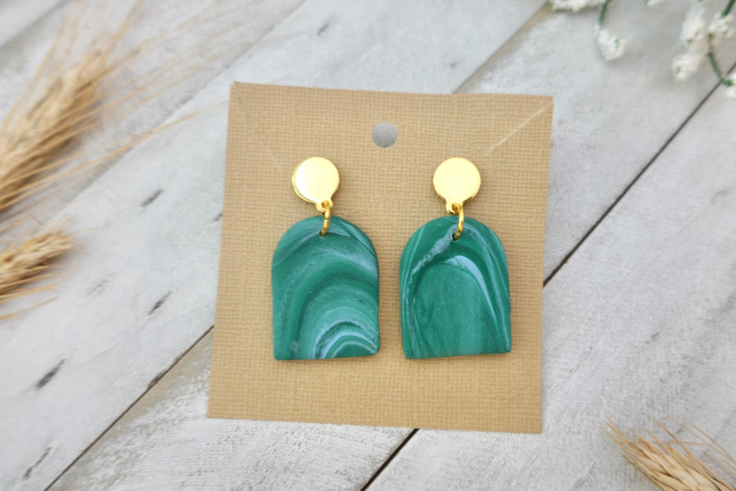 Teal green dangle earrings