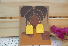 Load image into Gallery viewer, Yellow flower arch earrings
