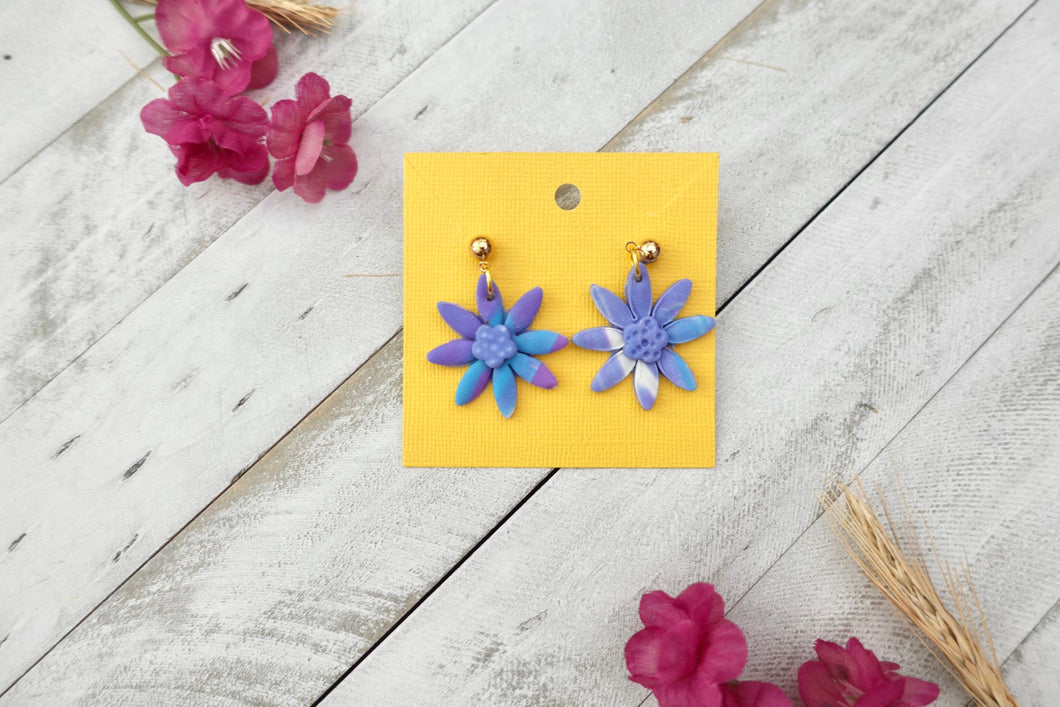 Purple Blue Flower earrings