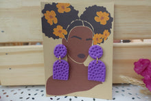 Load image into Gallery viewer, Purple Dangle dotted earrings
