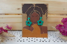 Load image into Gallery viewer, Small Teal flower earrings
