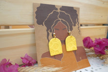 Load image into Gallery viewer, Yellow flower arch earrings
