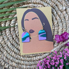 Load image into Gallery viewer, Marble colorful arch earrings

