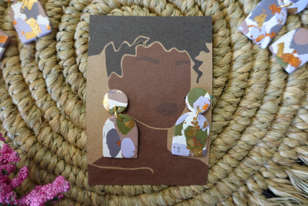 Terrazzo arch earrings