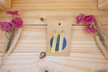 Load image into Gallery viewer, Yellow bar dangle earrings
