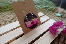 Load image into Gallery viewer, Pink dangle cube earrings
