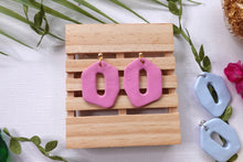 Load image into Gallery viewer, Pink retro dangle earrings
