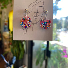 Load image into Gallery viewer, Small hexagon mini  sprinkle Earrings | resin jewelry | Handmade

