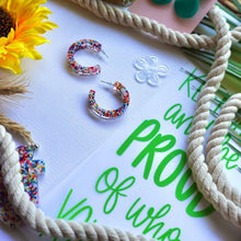 Load image into Gallery viewer, Rainbow Sprinkle Hoops
