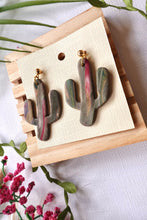Load image into Gallery viewer, Handmade Cactus polymer clay earrings
