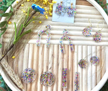 Load image into Gallery viewer, Square confetti earrings | handmade
