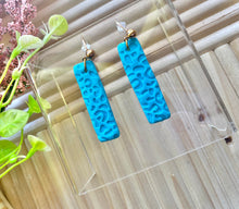 Load image into Gallery viewer, Light blue dangle leopard print | polymer clay earrings | handmade |

