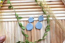 Load image into Gallery viewer, Grey Stone Pebble | Dangle Earrings | handmade | polymer clay earrings |
