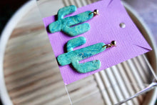 Load image into Gallery viewer, Green Cactus earrings | handmade |polymer clay
