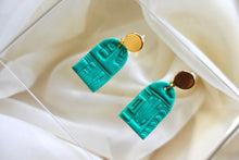 Load image into Gallery viewer, small arch earrings | book earrings |handmade
