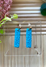 Load image into Gallery viewer, Light blue dangle leopard print | polymer clay earrings | handmade |

