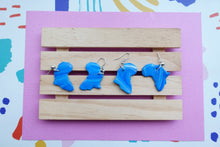 Load image into Gallery viewer, Small Blue and white Africa earrings
