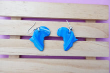 Load image into Gallery viewer, Small Blue and white Africa earrings
