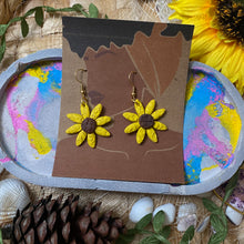 Load image into Gallery viewer, Sunflower Dangle Earrings
